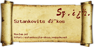 Sztankovits Ákos névjegykártya